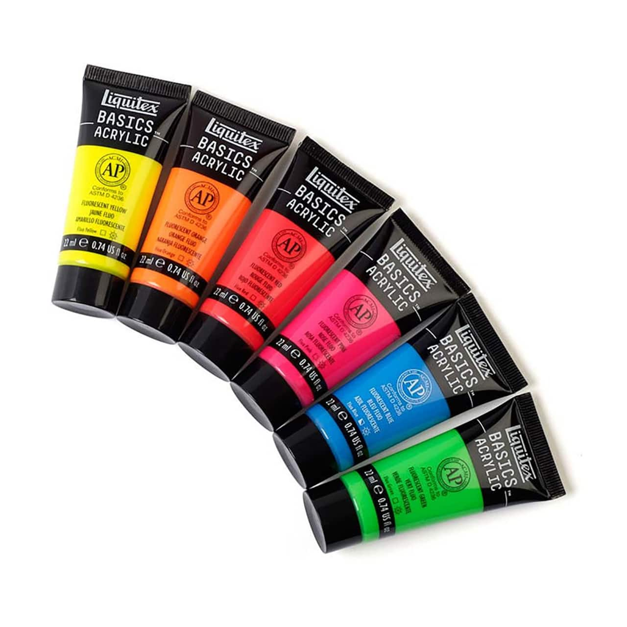 Liquitex&#xAE; BASICS&#x2122; Fluorescent 6 Color Acrylic Paint Set